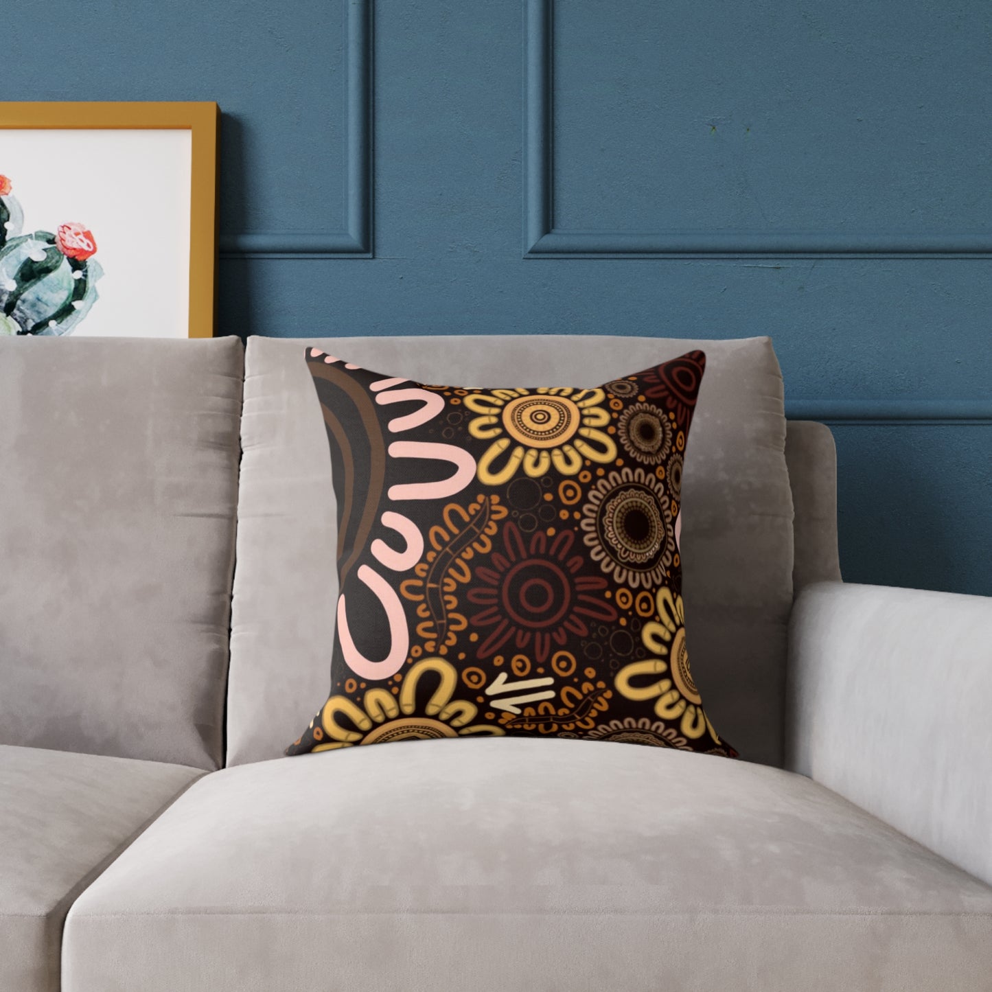 Square Poly Canvas Pillow - Country