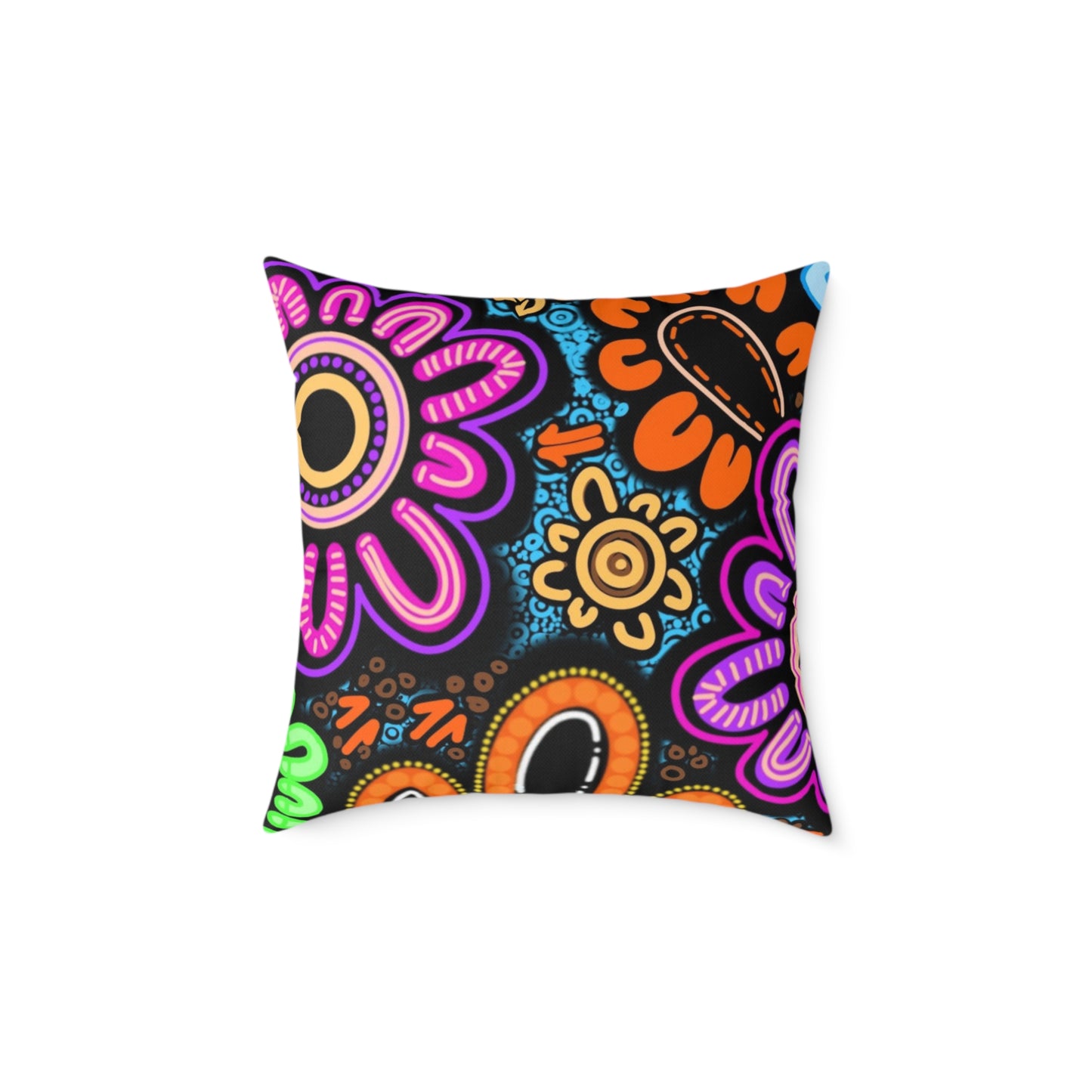Square Poly Canvas Pillow - Sacred Cycles