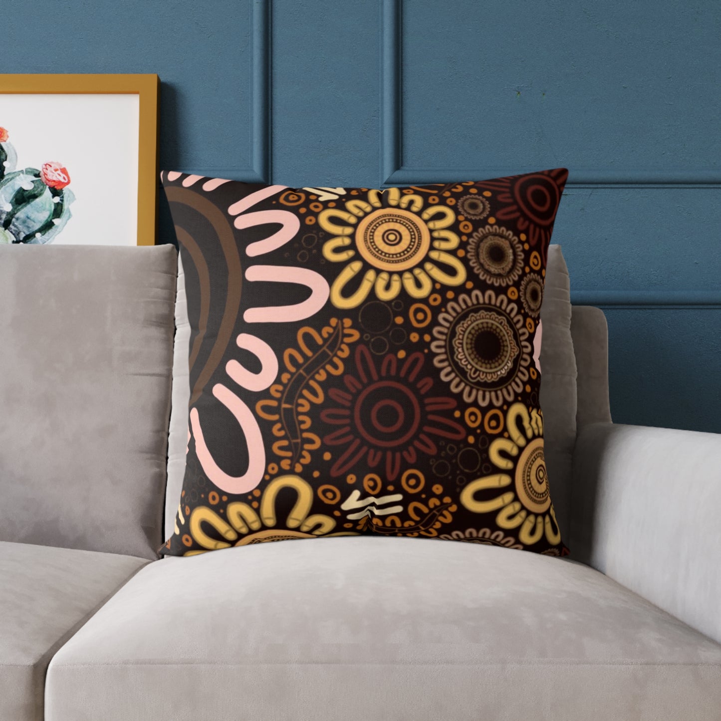 Square Poly Canvas Pillow - Country