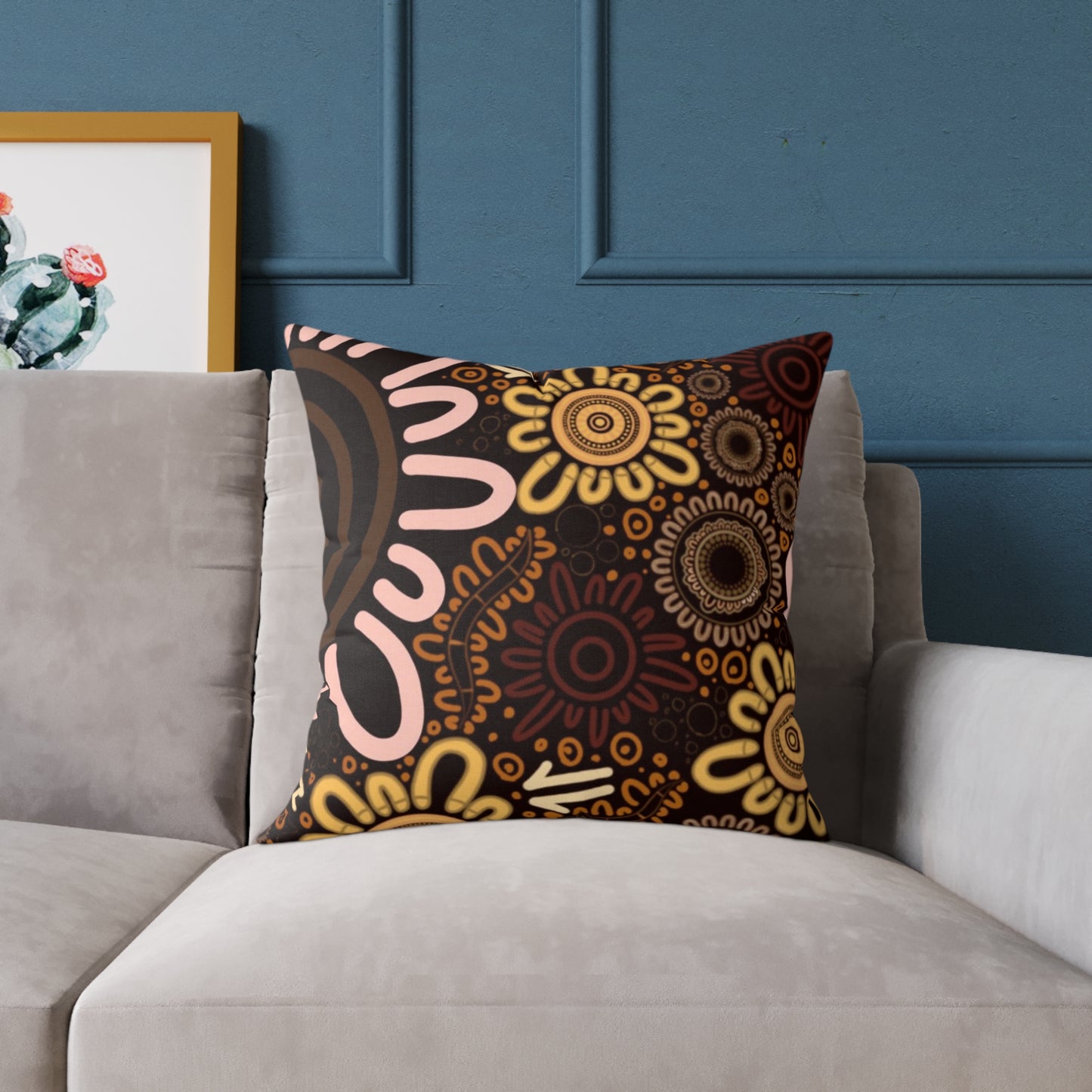 Square Poly Canvas Pillow - Country