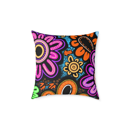 Square Poly Canvas Pillow - Sacred Cycles
