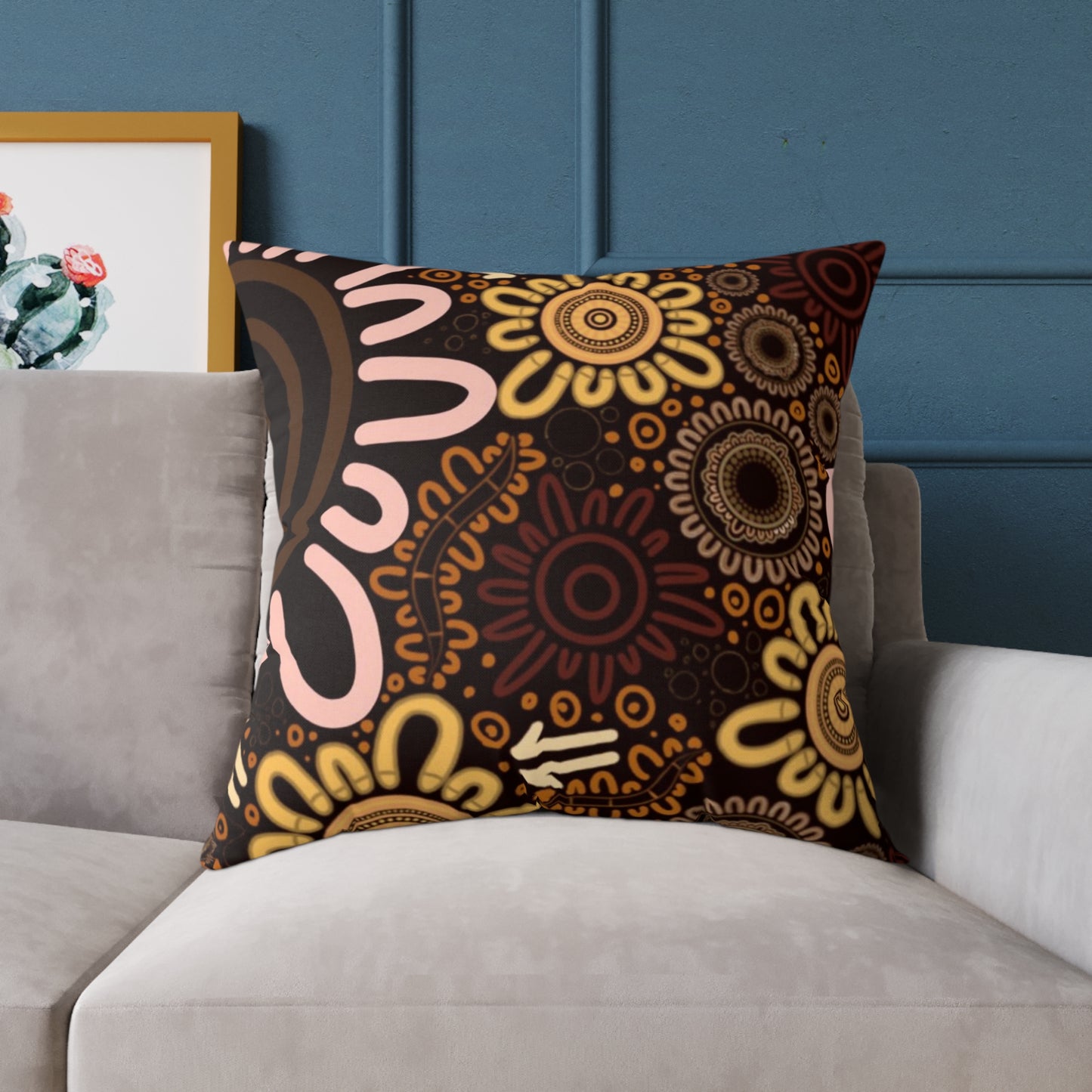Square Poly Canvas Pillow - Country