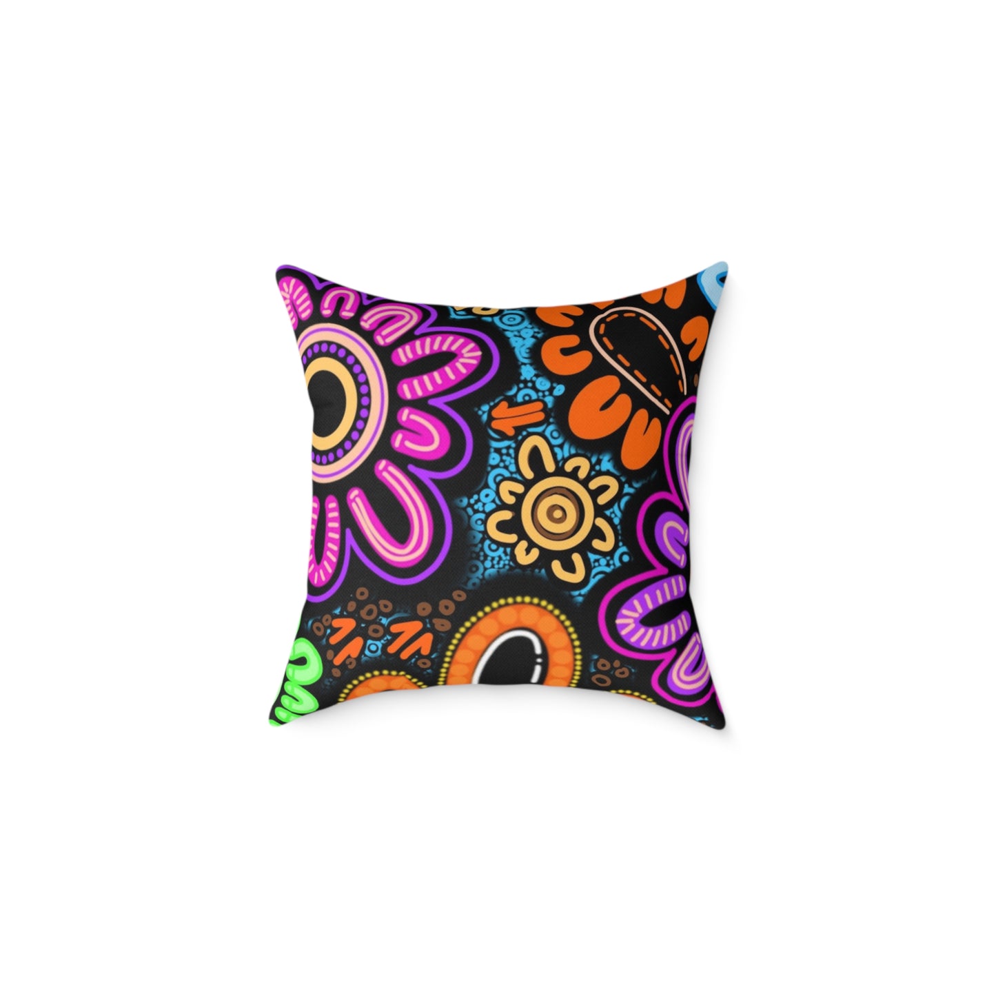 Square Poly Canvas Pillow - Sacred Cycles
