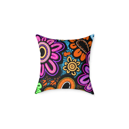 Square Poly Canvas Pillow - Sacred Cycles