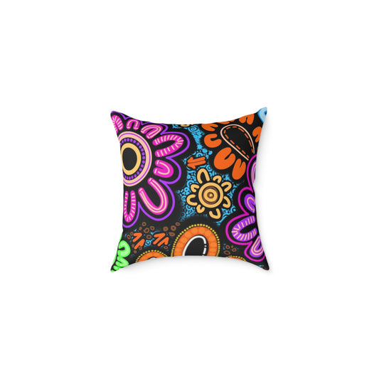 Square Poly Canvas Pillow - Sacred Cycles